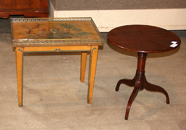 Appraisal: A chinoiserie decorated table together with an English mahogany small