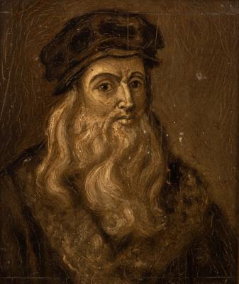 Appraisal: After Leonardo da Vinci Self Portrait oil on panel cm