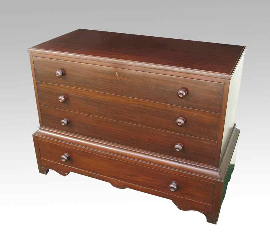 Appraisal: FOUR DRAWER MAHOGANY CHEST Appears to be a lift top