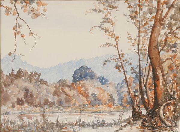 Appraisal: William Harold Hancock American - fall landscape watercolor x signed