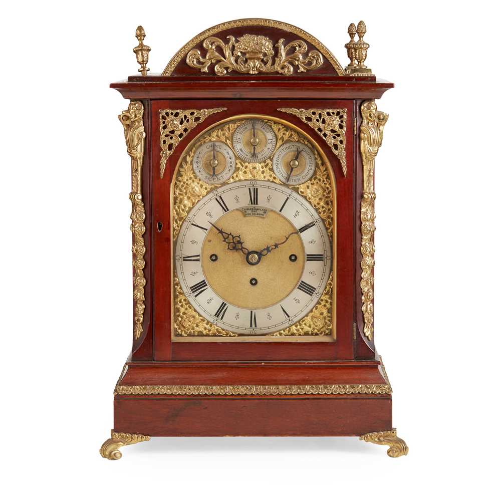 Appraisal: GEORGIAN STYLE MAHOGANY CHIMING BRACKET CLOCK CHARLES SHAPLAND LONDON LATE