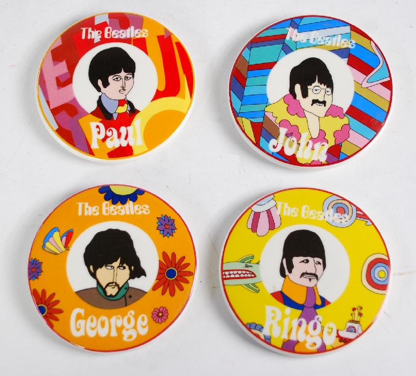 Appraisal: THE BEATLES SET OF FOUR CERAMIC PLAQUES Ringo John Paul