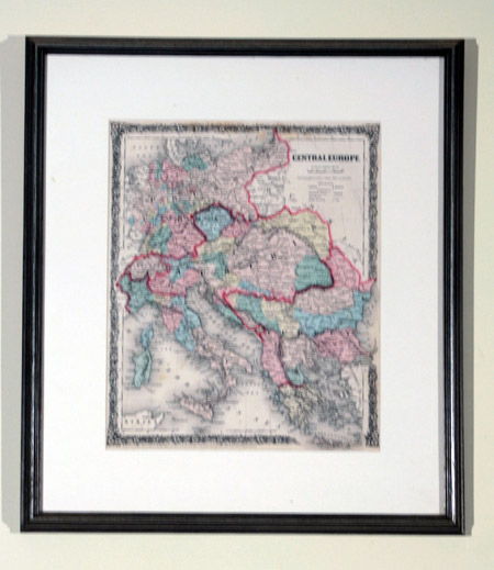 Appraisal: Map of Central Europe Colored engraving published by J H