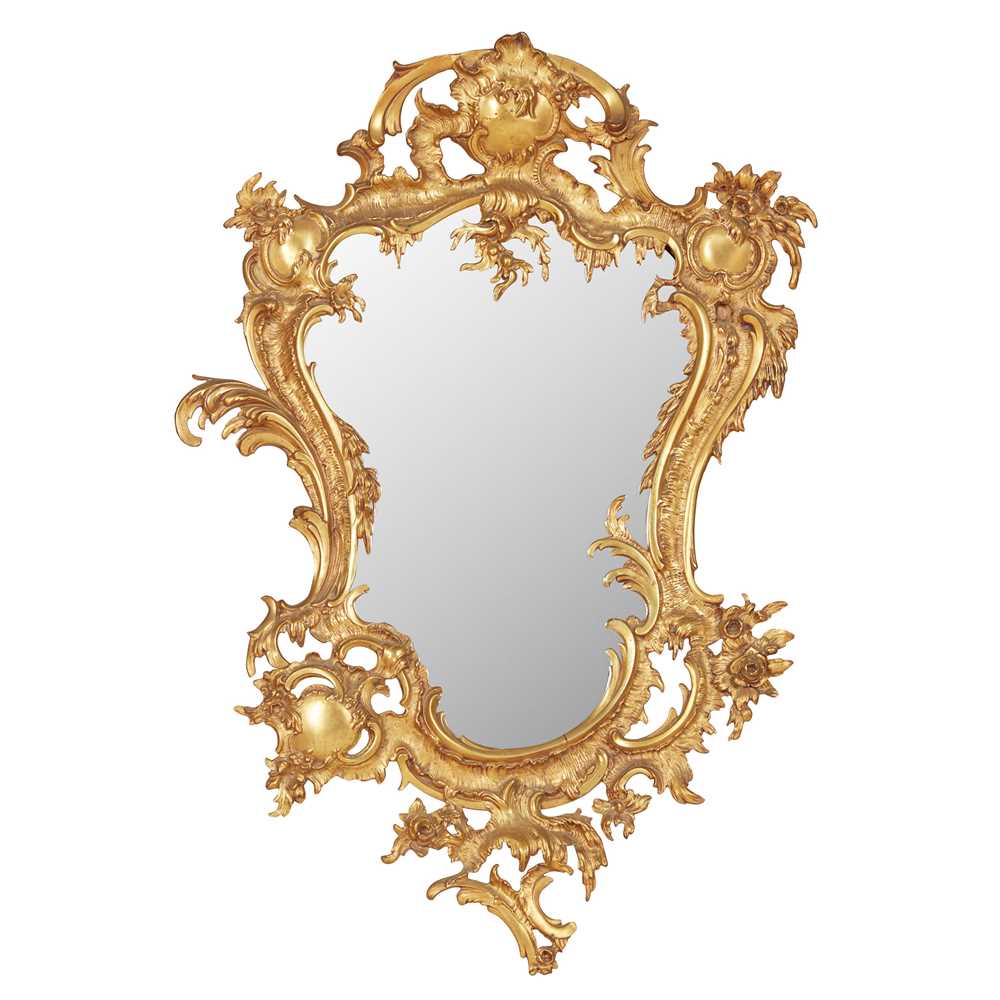 Appraisal: FRENCH ROCOCO STYLE GILT METAL MIRROR LATE TH CENTURY the