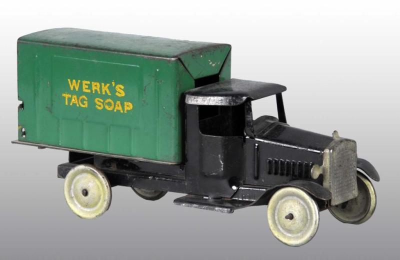 Appraisal: Pressed Steel Metalcraft Werk's Tag Soap Truck Description American Decals