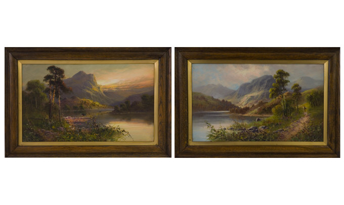 Appraisal: Frank Hider British Painter - Pair of oil on boards