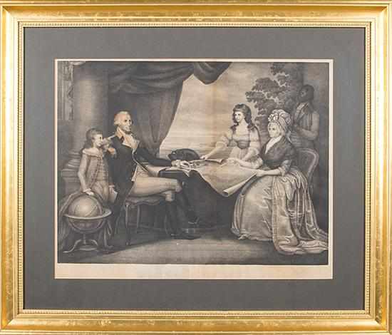 Appraisal: Edward Savage after American - WASHINGTON FAMILY lithograph printed probably