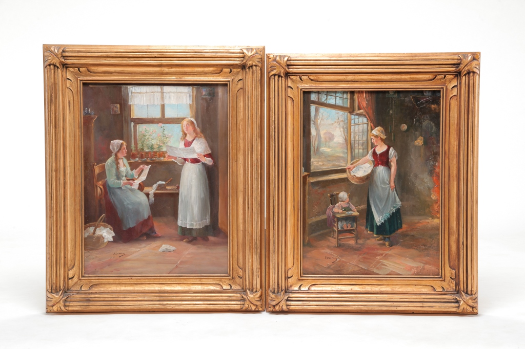 Appraisal: TWO PAUL DOERING OILS ON CANVAS German - Dutch themed