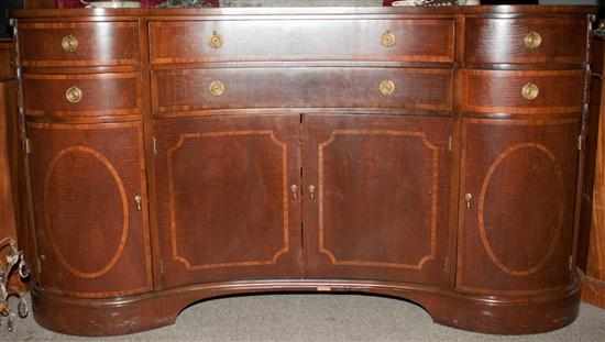 Appraisal: Regency style banded mahogany kidney-shaped sideboard Estimate - All property