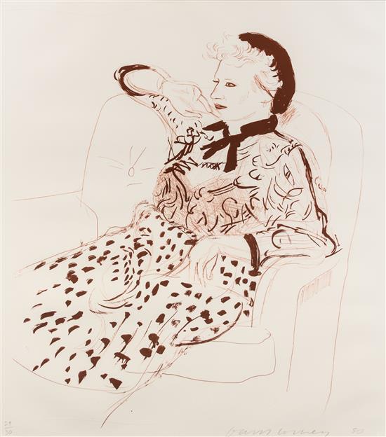 Appraisal: Sale Lot David Hockney English b Celia Pondering from A