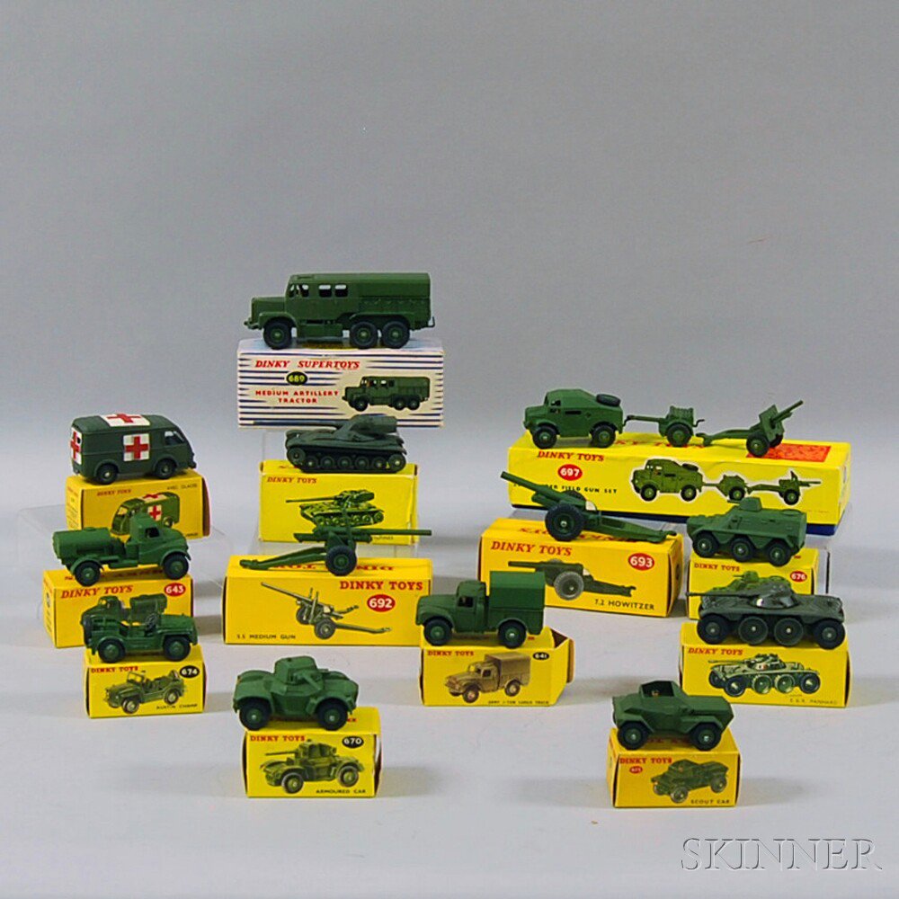 Appraisal: Thirteen Meccano Dinky Toys Die-cast Metal Military Vehicles England and