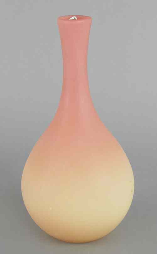 Appraisal: Peach blow bottle vase h