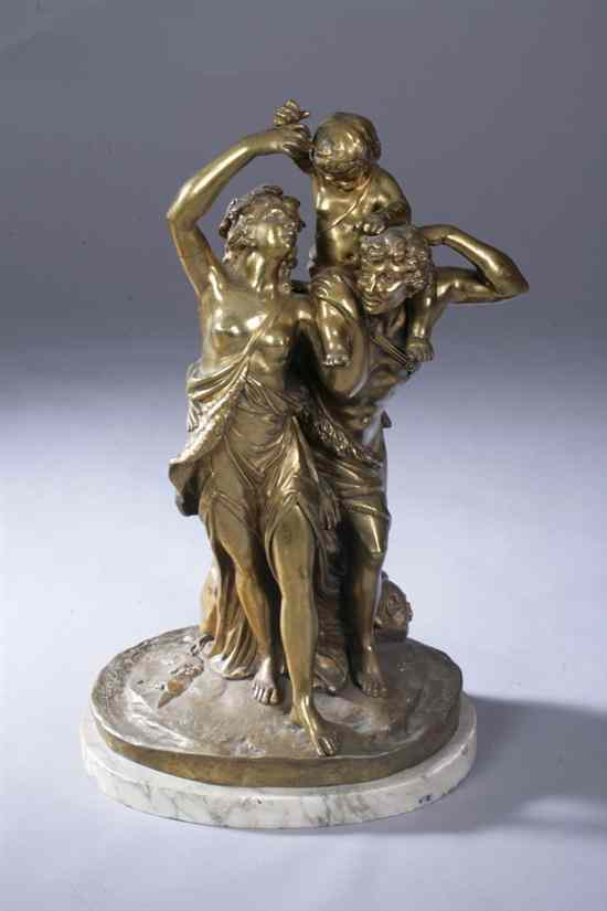 Appraisal: AFTER CLAUDE MICHEL CLODION French - Bacchanal Bronze-dor Signed Clodion