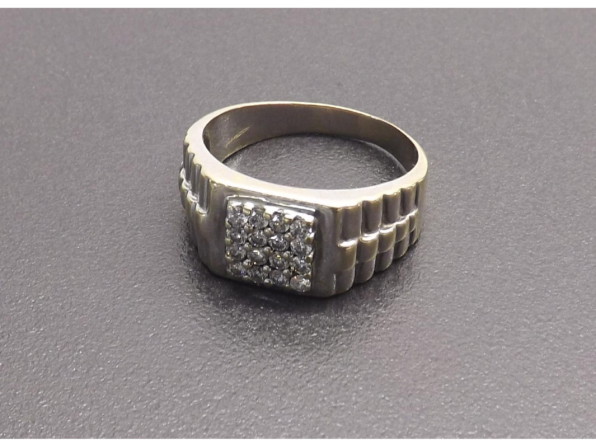 Appraisal: Rolex style k diamond gentleman's ring gm ring size X