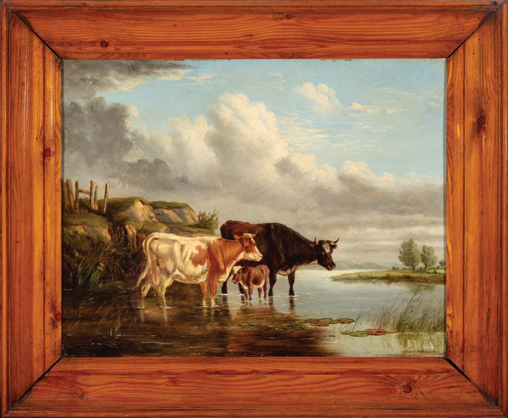 Appraisal: Thomas Sidney Cooper British - Cattle in Stream oil on