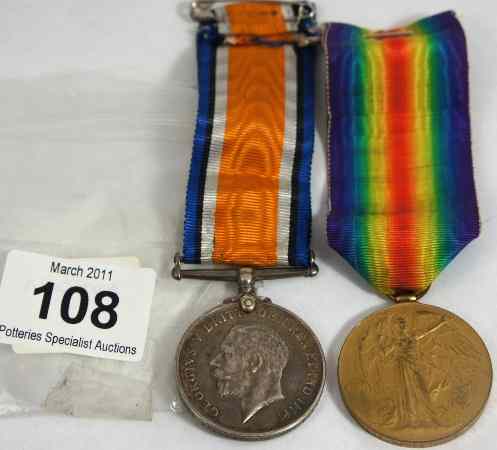 Appraisal: A pair of First World War Medals PTE H NEWBROOK