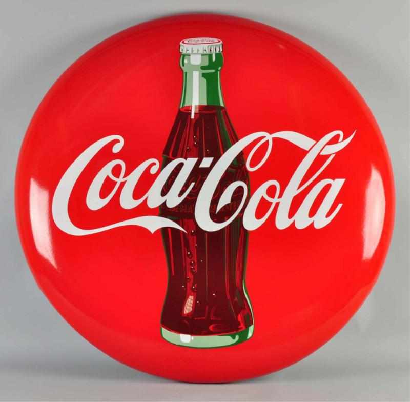 Appraisal: Porcelain Coca-Cola Button Sign Description Circa Absolutely beautiful example with