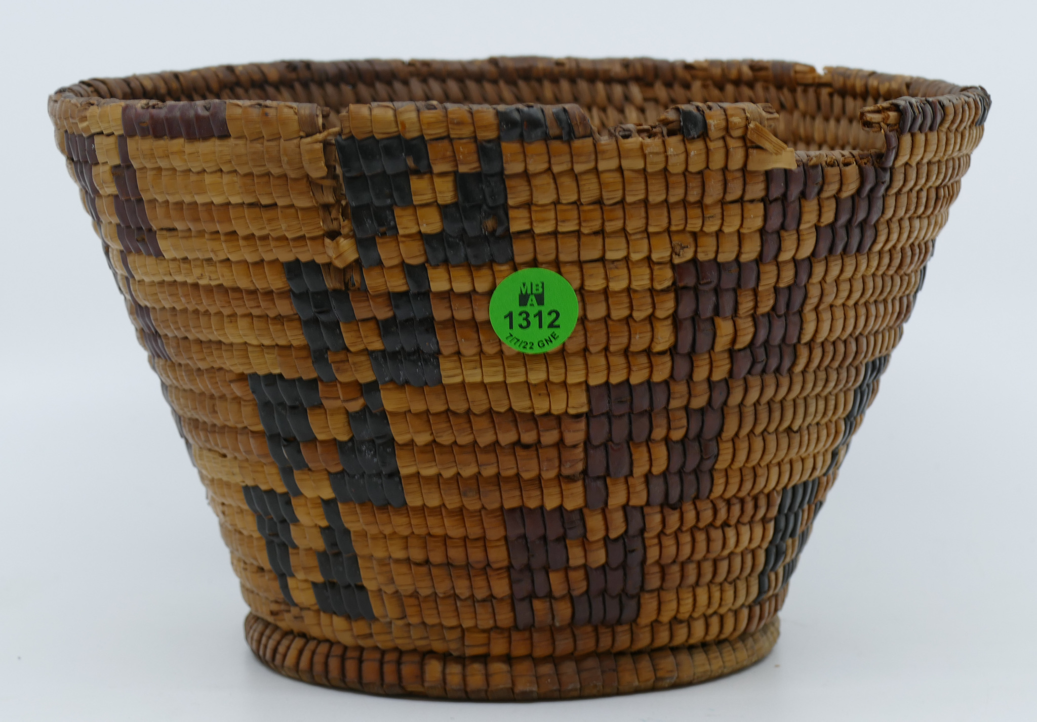 Appraisal: Antique NW Thompson River Indian Basket '' - Some damage