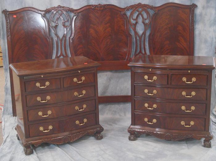 Appraisal: pc Drexel Heritage banded mahogany Georgian style BR set c