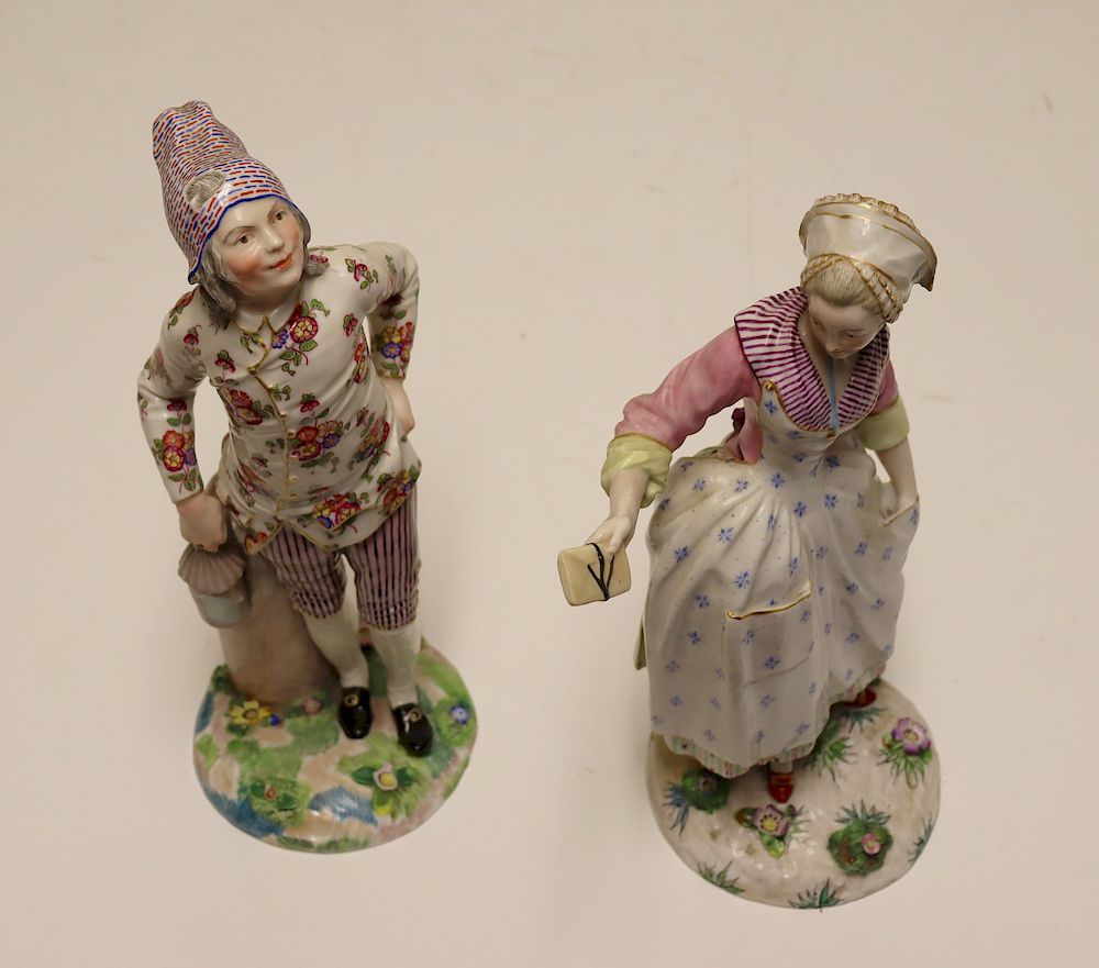 Appraisal: MEISSEN Of Large Signed Porcelain Figures From a Great Neck