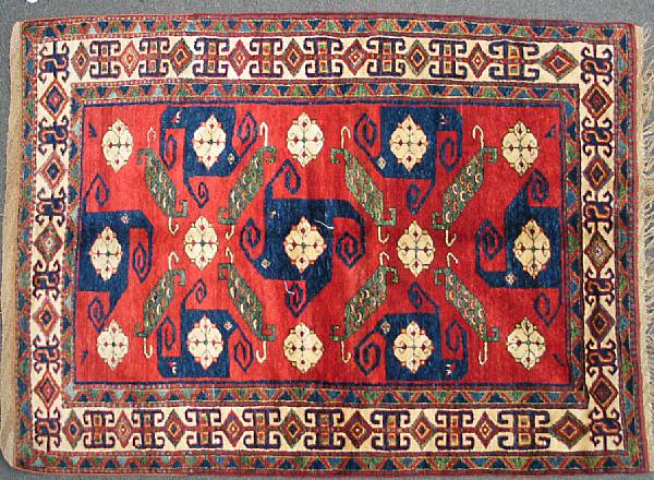 Appraisal: A Kazak rug Caucasus late th century size approximately ft