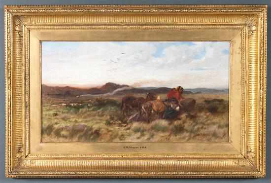 Appraisal: George Heming Mason British - Crossing the Moor oil on