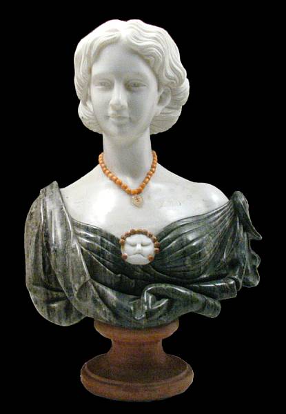 Appraisal: A marble bust of a woman height in width in