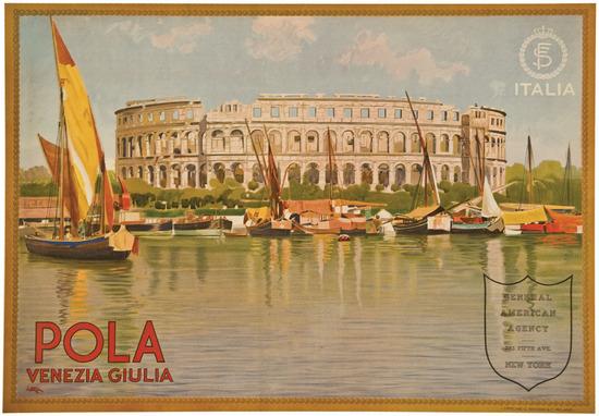 Appraisal: METLICOVITZ Leopoldo - POLA VENEZIA GIULIA lithograph in colors c