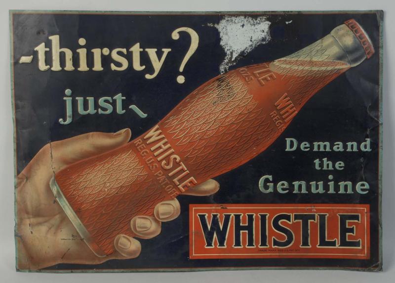 Appraisal: This Whistle sign has multiple bends rust areas and areas