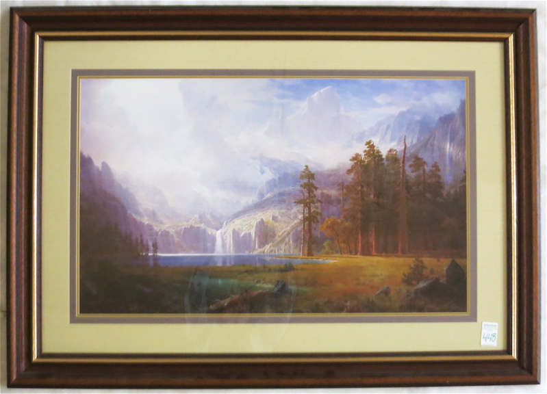 Appraisal: FRAMED ALBERT BIERSTADT PRINT titled Mt Whitney site measuring x