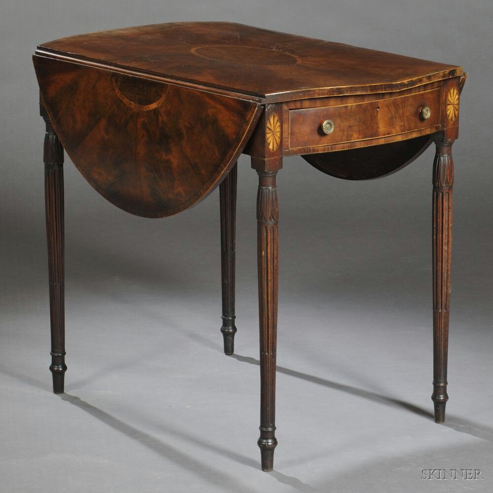 Appraisal: George III Mahogany-veneered Pembroke Table late th century top with