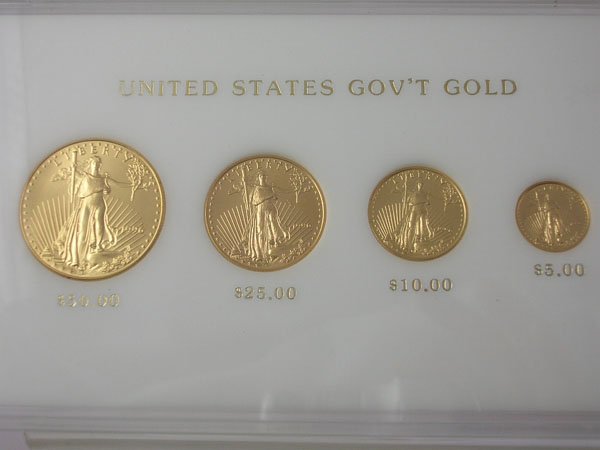 Appraisal: four piece United States Family of Eagles limited issue gold