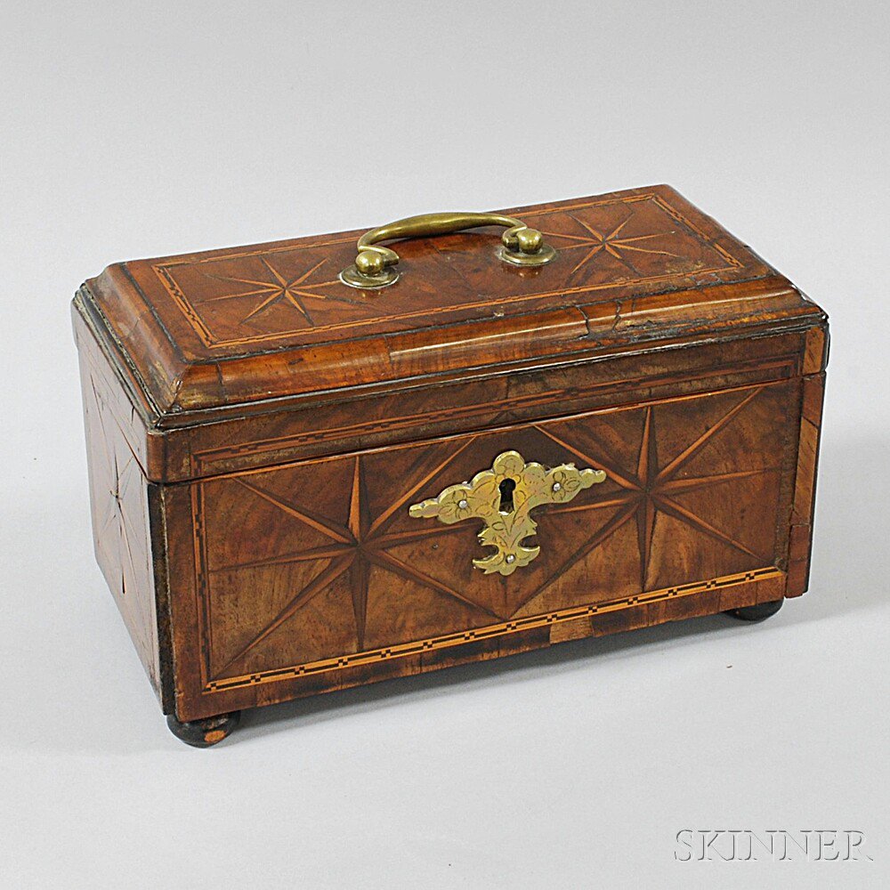 Appraisal: Georgian Inlaid Mahogany Veneer Tea Caddy England early th century