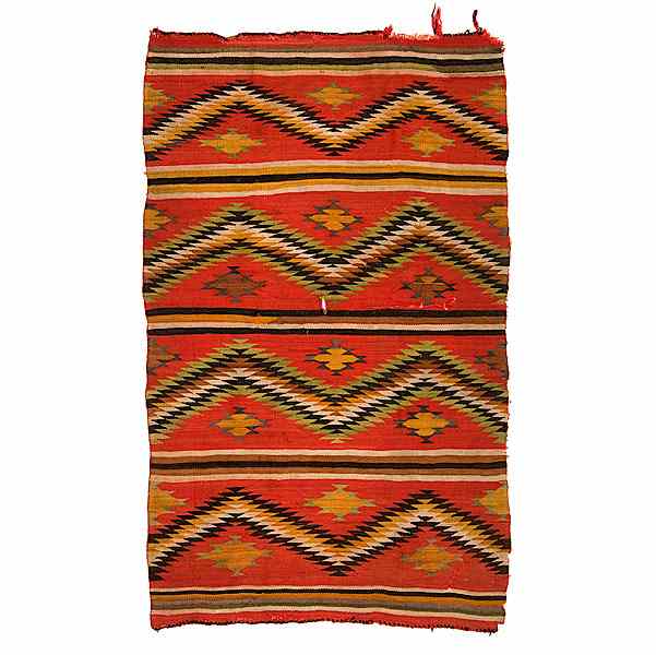 Appraisal: Navajo Transitional Weaving hand-spun wool woven using colors of red