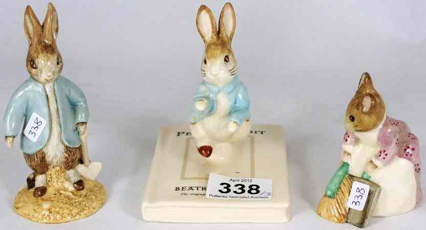 Appraisal: Beswick Beatrix Potter Figures Peter Rabbit Digging Hunca Munca Sweeping