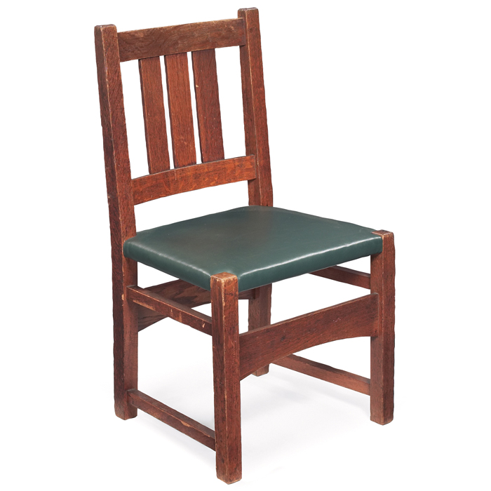 Appraisal: L and JG Stickley dining chair three vertical slats at