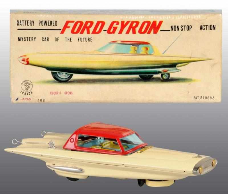 Appraisal: Tin Ford Gyron Concept Car Battery-Operated Toy Description Japanese Circa