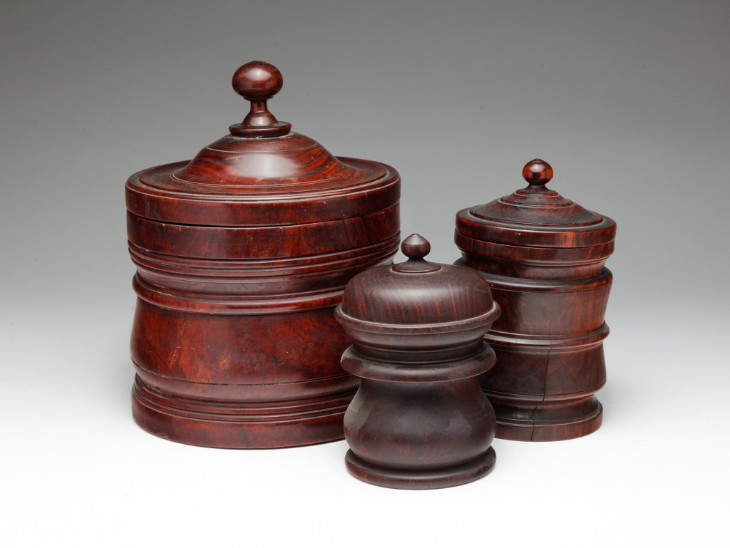 Appraisal: Late th century All three with nice turnings and lids