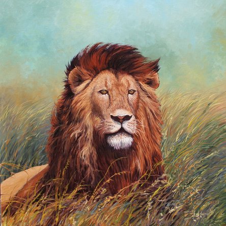 Appraisal: NEHR Barry American th C Alpha Lion OIL Canvas ''