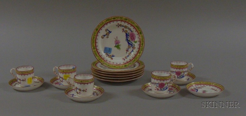 Appraisal: Seventeen-piece Royal Worcester Enamel Decorated Porcelain Partial Service for Bailey