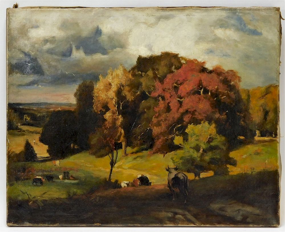 Appraisal: American Impressionist Autumnal Landscape Painting United States Early th Century