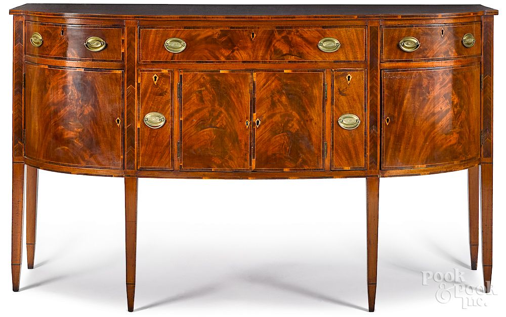 Appraisal: Massachusetts Federal mahogany sideboard Exclusive on Bidsquare Massachusetts Federal mahogany