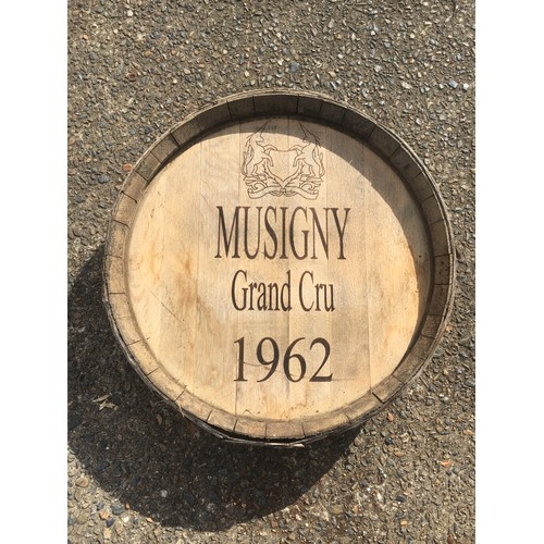 Appraisal: French barrel front marked Musigny Grand Cru approx cm Dia