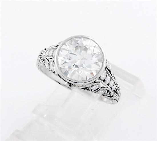 Appraisal: Impressive Belle Epoque diamond and platinum filigree ring circa round-cut