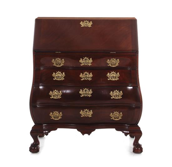 Appraisal: Kindel Winterthur Collection mahogany Massachusetts bombe desk with slant front