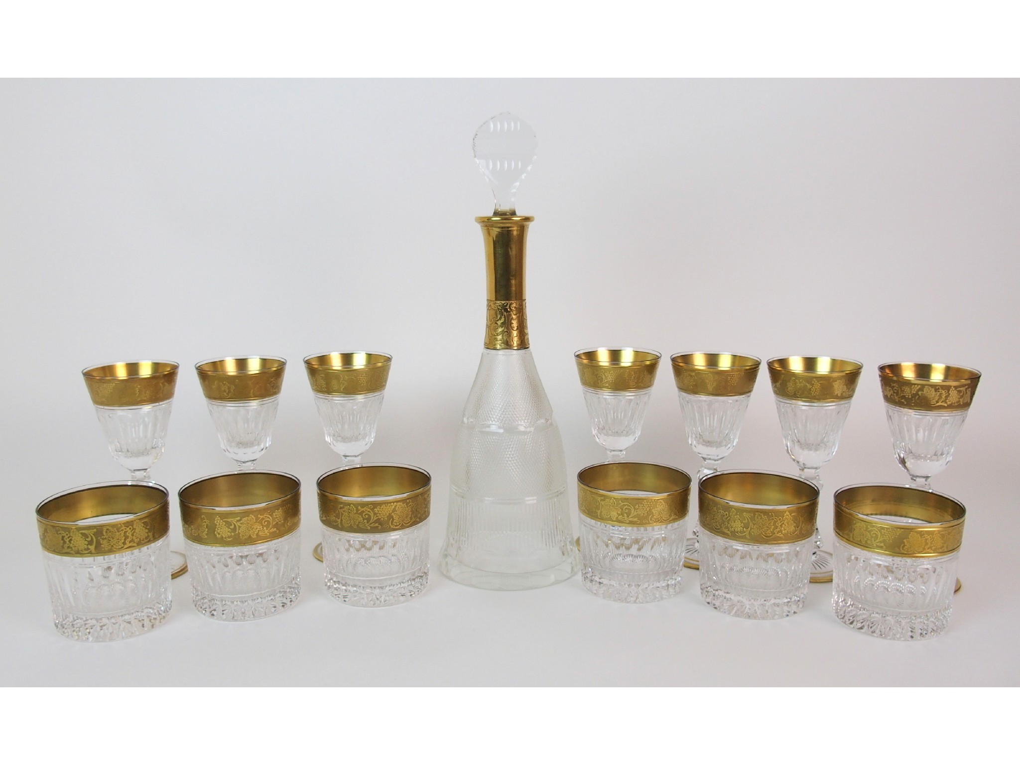 Appraisal: A suite of Stuart crystal Monarch pattern wine stems and