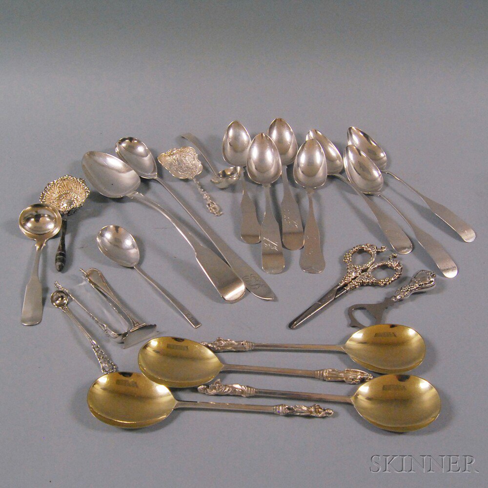 Appraisal: Assorted Group of Sterling and Coin Silver Flatware including a