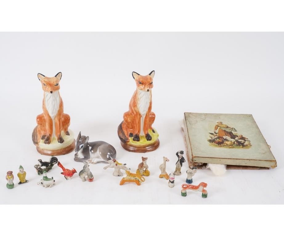 Appraisal: Group of eleven vintage bisque miniature circus animals and ring