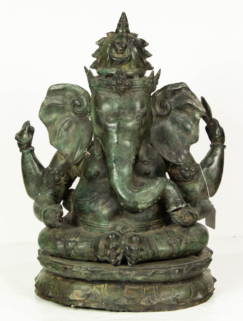 Appraisal: LARGE SOUTH ASIAN BRONZE FIGURE OF GANESH Large South Asian