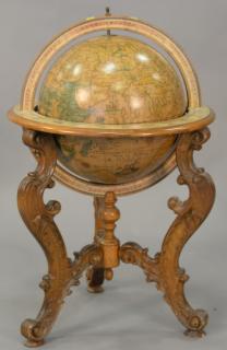 Appraisal: Globe on carved wood base ht in dia in Globe